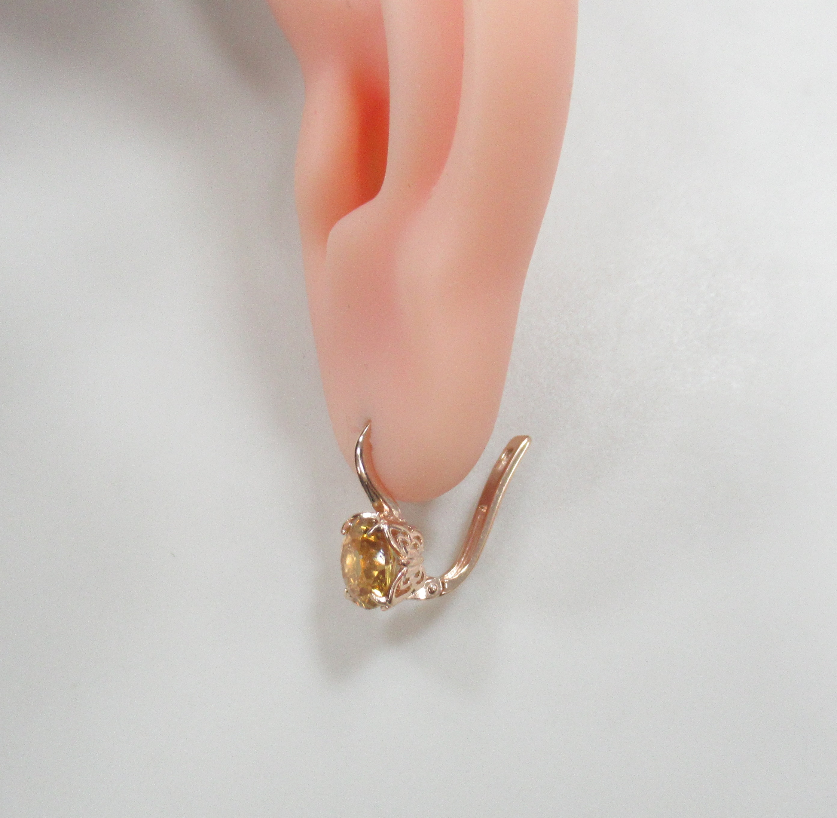 Серебряные серьги с цитринами